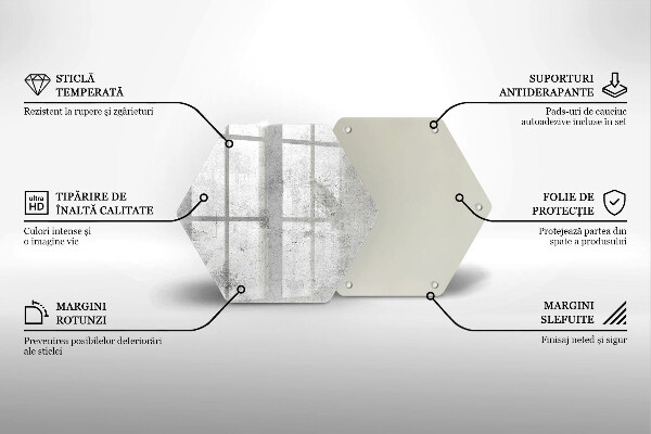 Skärbräda glas sexhörning Betongstruktur
