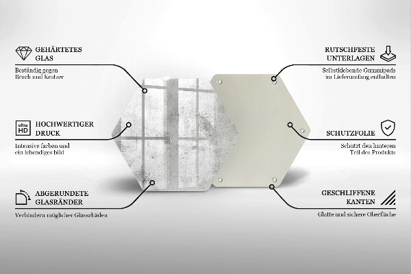 Skärbräda glas sexhörning Betongstruktur