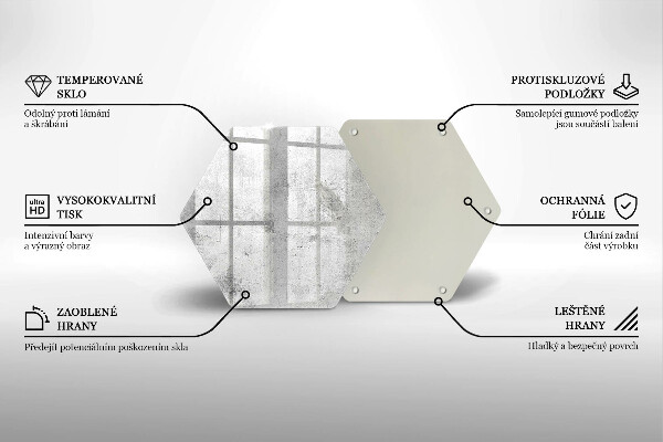 Skärbräda glas sexhörning Betongstruktur