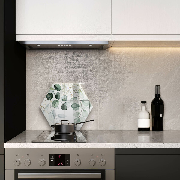 Skärbräda glas sexhörning Målade växter