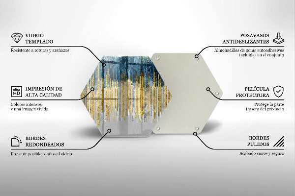 Skärbräda glas sexhörning Designer abstraktion