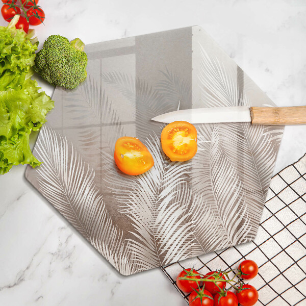 Skärbräda glas sexhörning Boho vegetation löv