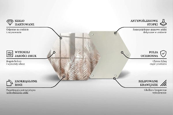 Skärbräda glas sexhörning Boho vegetation löv