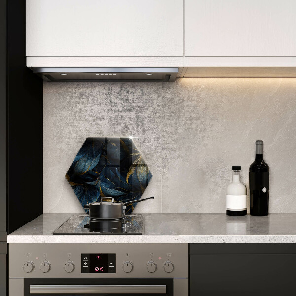 Skärbräda glas sexhörning Dekorativa blad med guld