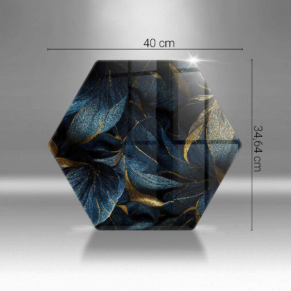 Skärbräda glas sexhörning Dekorativa blad med guld