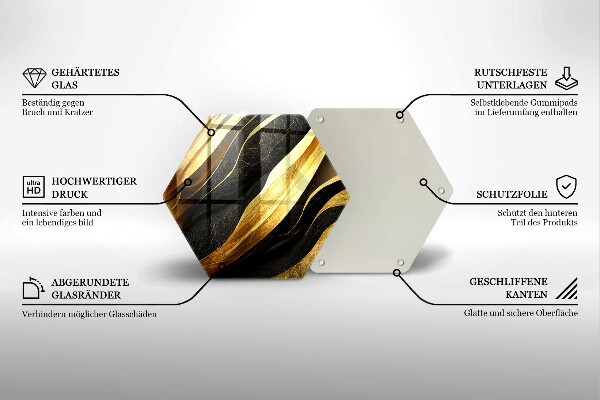 Skärbräda glas sexhörning Elegant abstraktion