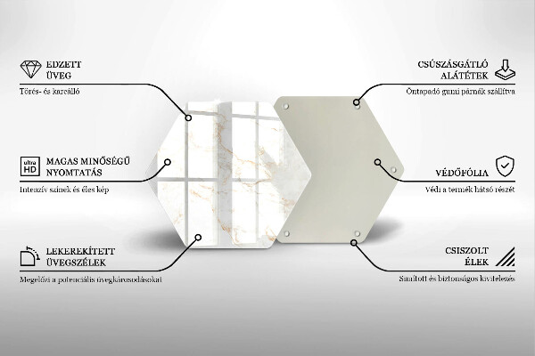 Skärbräda glas sexhörning Elegant marmorsten