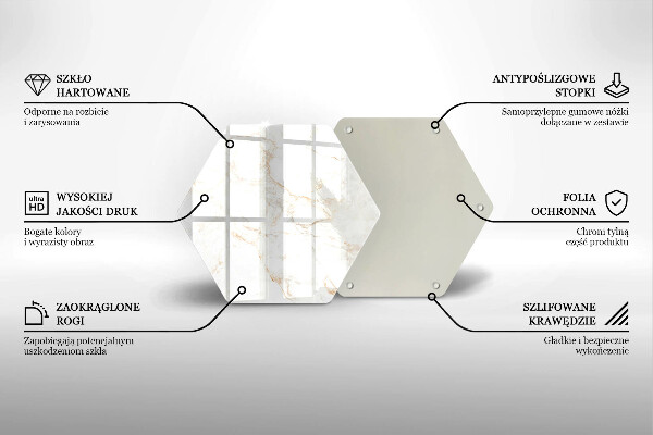 Skärbräda glas sexhörning Elegant marmorsten