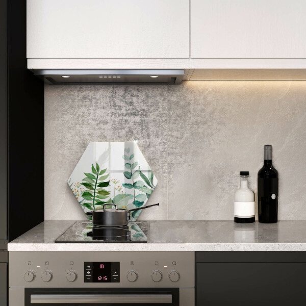 Skärbräda glas sexhörning Växtblad illustration