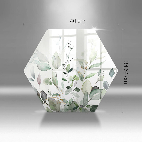 Skärbräda glas sexhörning Akvarellväxter