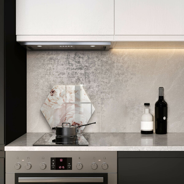 Skärbräda glas sexhörning Pastellpioner