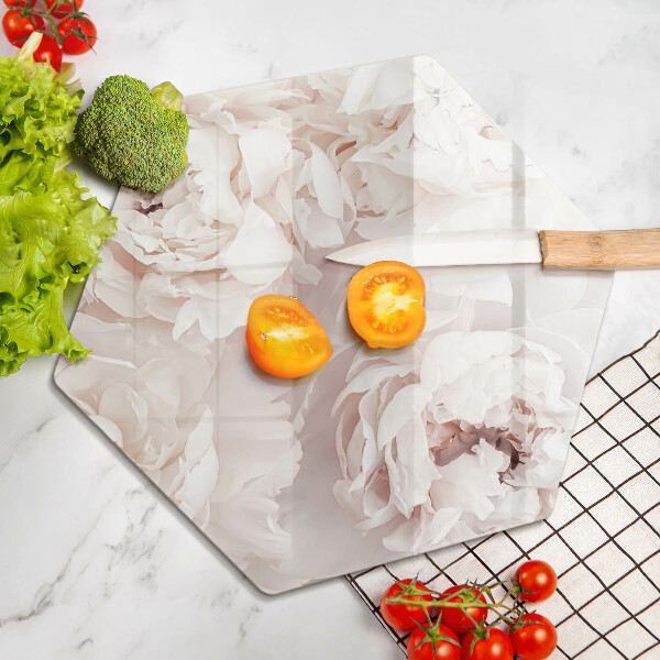 Skärbräda glas sexhörning Pastellpioner