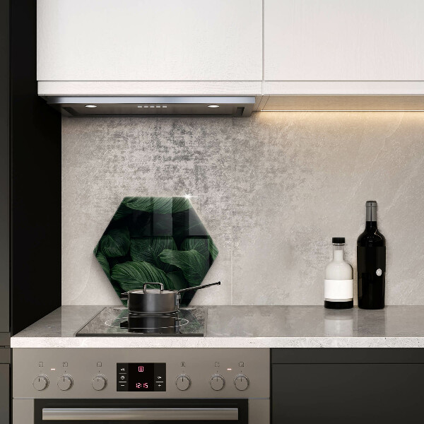 Skärbräda glas sexhörning Mörka löv