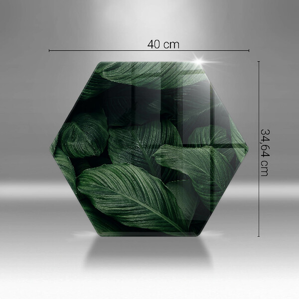 Skärbräda glas sexhörning Mörka löv