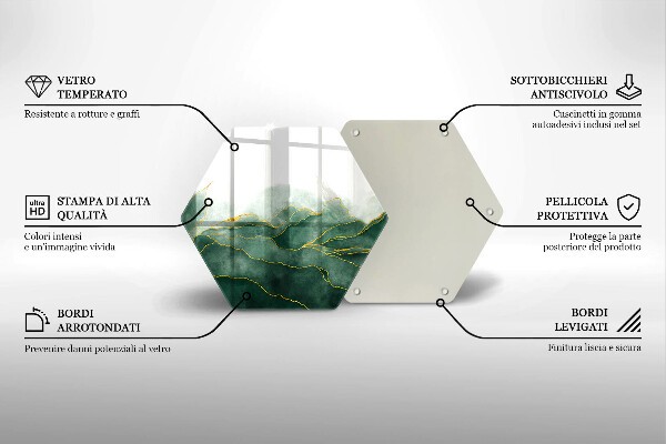 Skärbräda glas sexhörning Abstrakt natur
