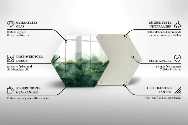 Skärbräda glas sexhörning Abstrakt natur