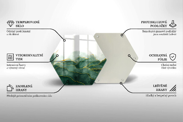 Skärbräda glas sexhörning Abstrakt natur