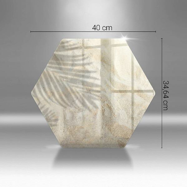 Skärbräda glas sexhörning Palmblad och sand