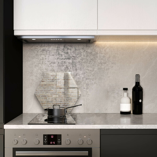 Skärbräda glas sexhörning Ljus tegelvägg