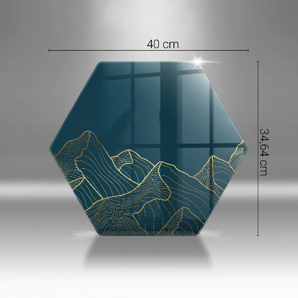 Skärbräda glas sexhörning Abstrakta berg