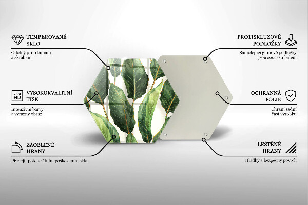 Skärbräda glas sexhörning Bananblad