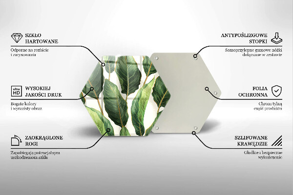 Skärbräda glas sexhörning Bananblad