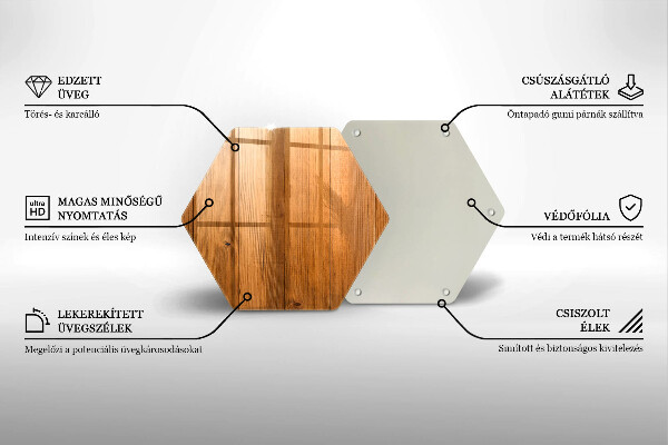 Skärbräda glas sexhörning Träskivor