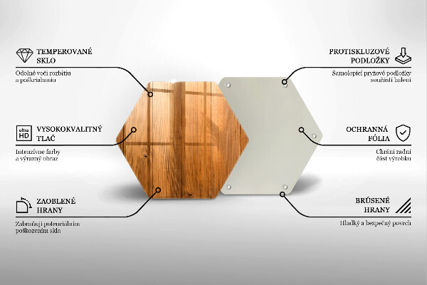 Skärbräda glas sexhörning Träskivor