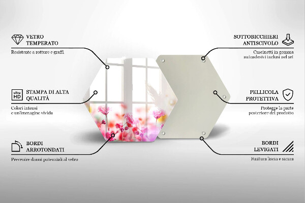 Skärbräda glas sexhörning Blomsteräng