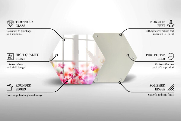 Skärbräda glas sexhörning Blomsteräng