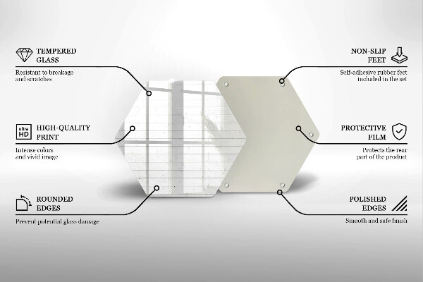 Skärbräda glas sexhörning Moderna ljusa brädor