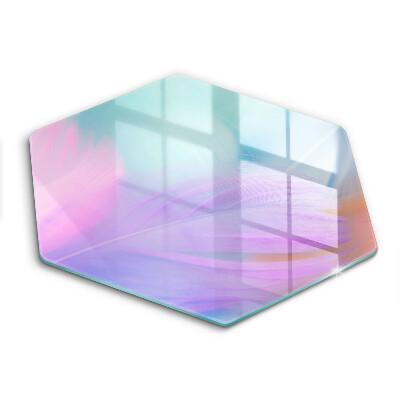 Skärbräda glas sexhörning Pastellfjädrar