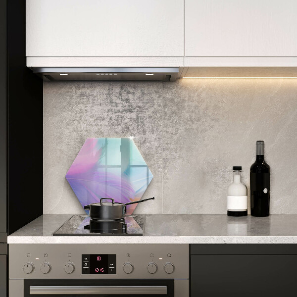 Skärbräda glas sexhörning Pastellfjädrar