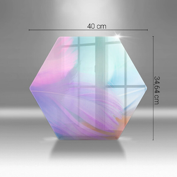 Skärbräda glas sexhörning Pastellfjädrar