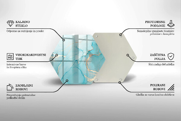 Skärbräda glas sexhörning Stenabstraktion