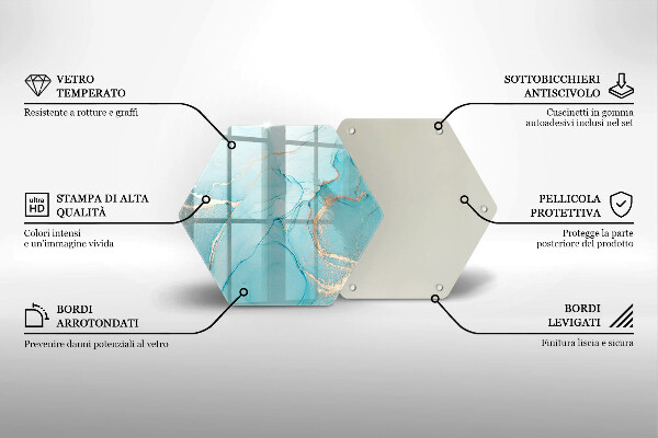 Skärbräda glas sexhörning Stenabstraktion