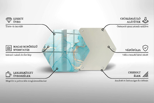 Skärbräda glas sexhörning Stenabstraktion