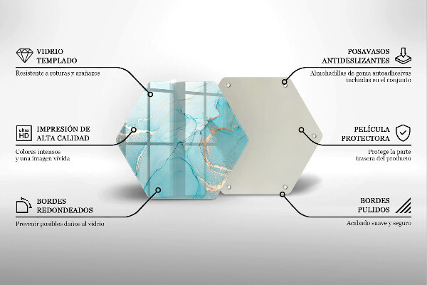 Skärbräda glas sexhörning Stenabstraktion