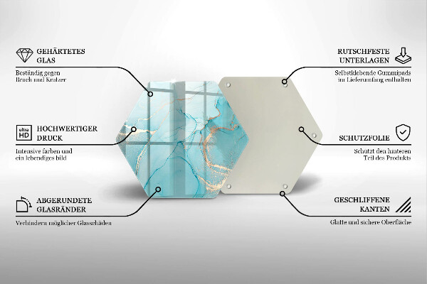 Skärbräda glas sexhörning Stenabstraktion