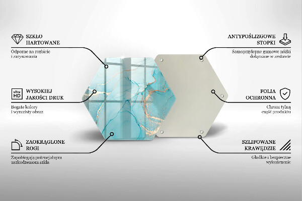 Skärbräda glas sexhörning Stenabstraktion