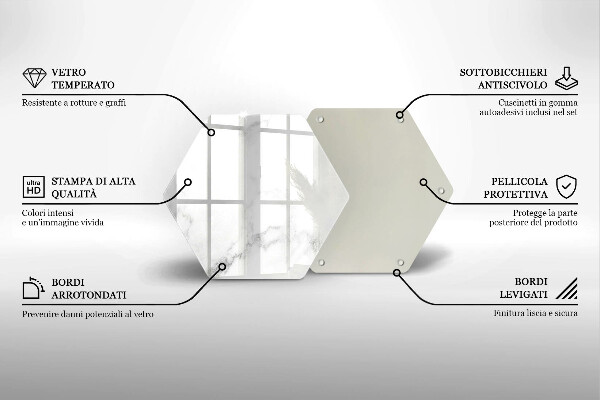Skärbräda glas sexhörning Modern marmor