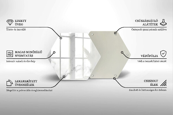 Skärbräda glas sexhörning Modern marmor