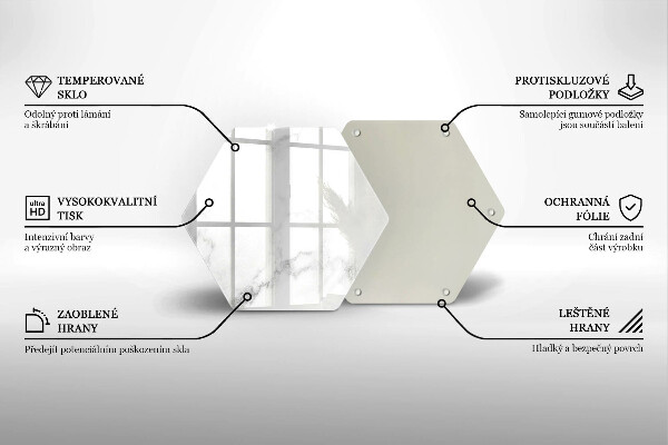 Skärbräda glas sexhörning Modern marmor