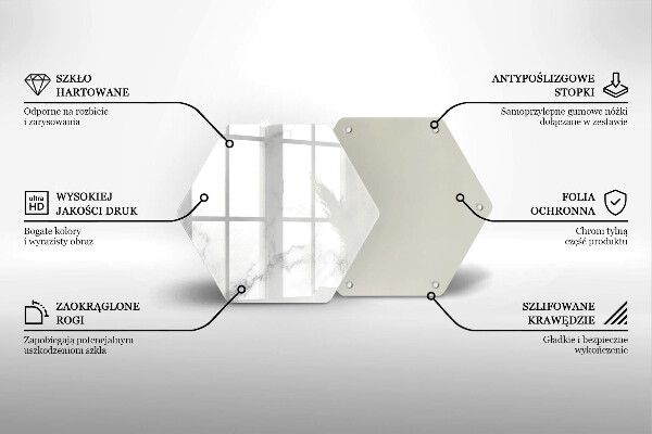 Skärbräda glas sexhörning Modern marmor