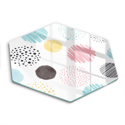 Skärbräda glas sexhörning Målade former