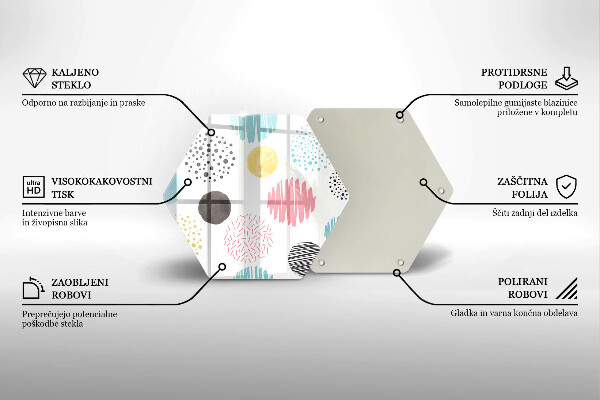 Skärbräda glas sexhörning Målade former