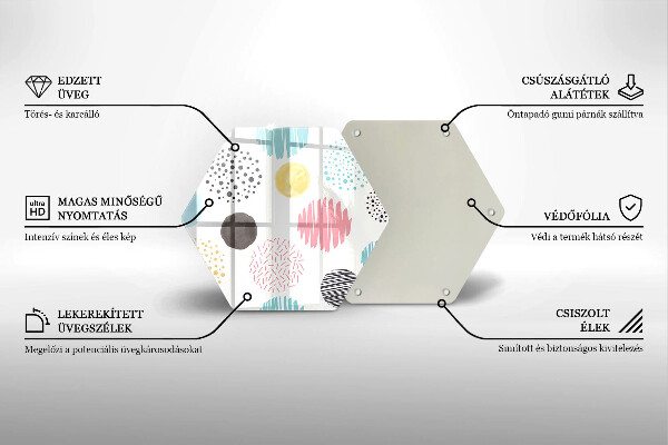Skärbräda glas sexhörning Målade former