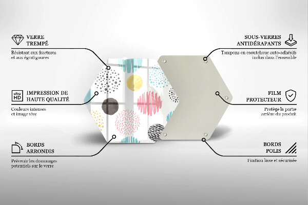 Skärbräda glas sexhörning Målade former