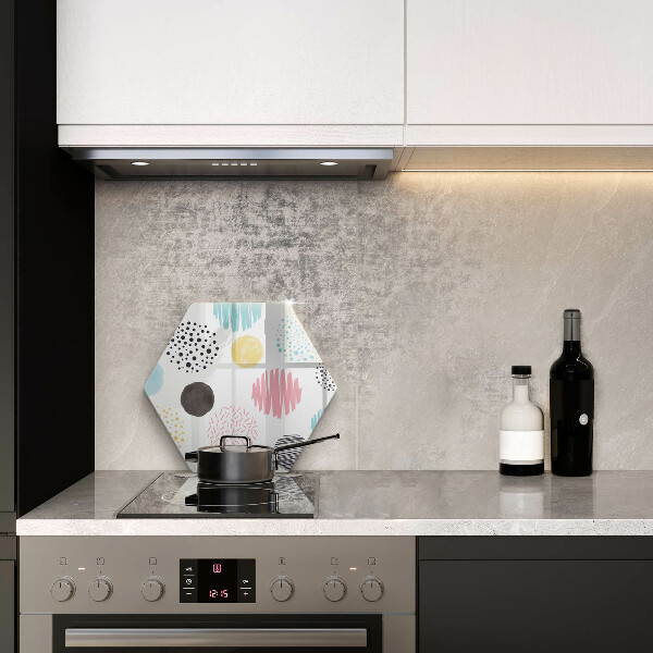 Skärbräda glas sexhörning Målade former