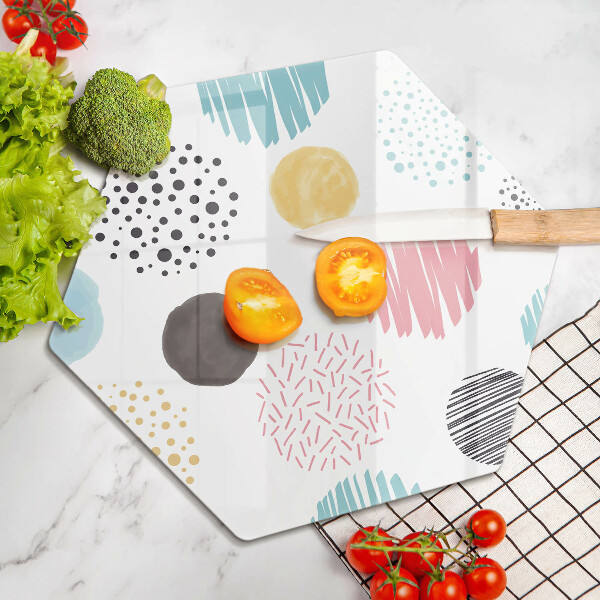 Skärbräda glas sexhörning Målade former